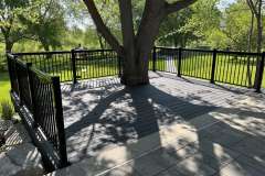 Composite deck and interlock patio