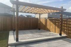 Interlocking patio and pergola